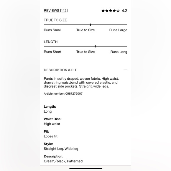 NWT H&M Silky-feel Wide Leg Pants - XL - Picture 2 of 2